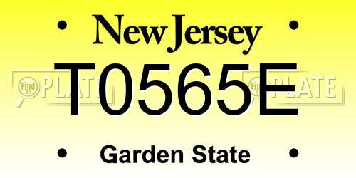 T0565E New Jersey License Plate