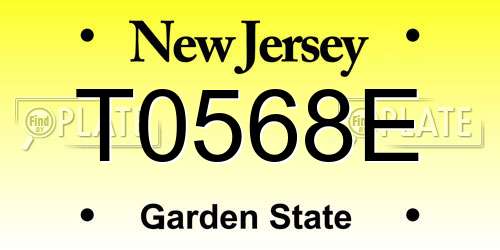 T0568E New Jersey License Plate