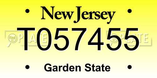 T057455 New Jersey License Plate