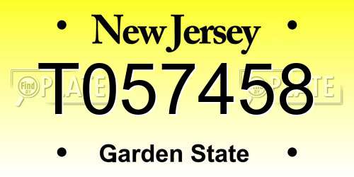 T057458 New Jersey License Plate