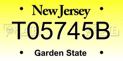 T05745B New Jersey License Plate