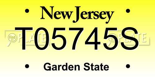 T05745S New Jersey License Plate
