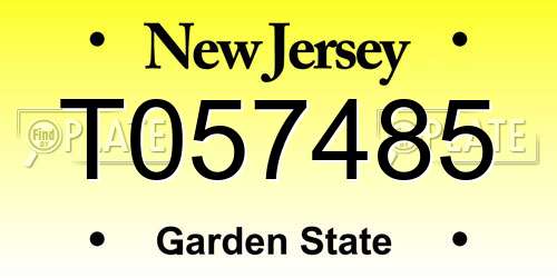 T057485 New Jersey License Plate