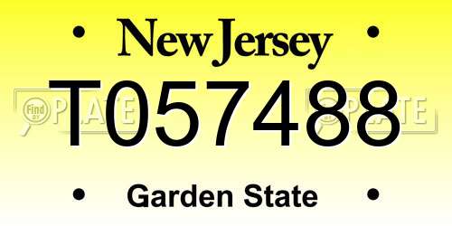 T057488 New Jersey License Plate