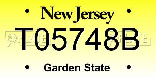 T05748B New Jersey License Plate