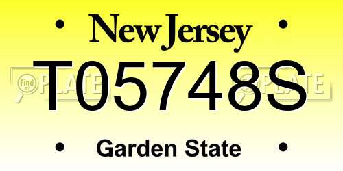 T05748S New Jersey License Plate