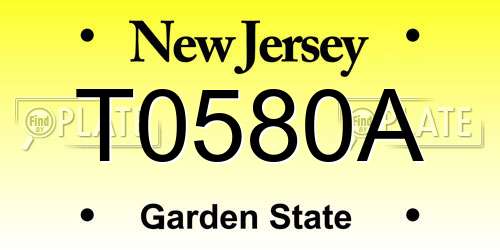 T0580A New Jersey License Plate