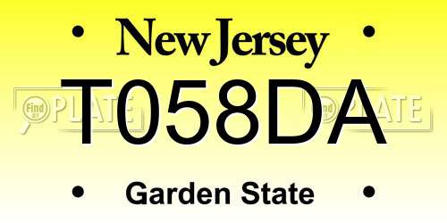 T058DA New Jersey License Plate