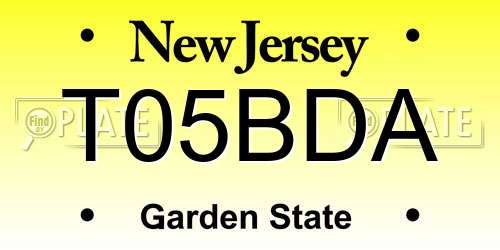 T05BDA New Jersey License Plate