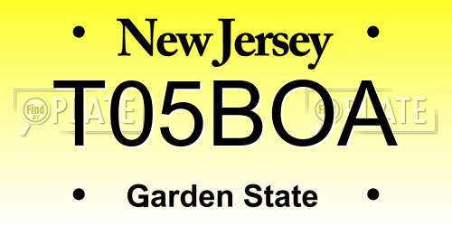 T05BOA New Jersey License Plate