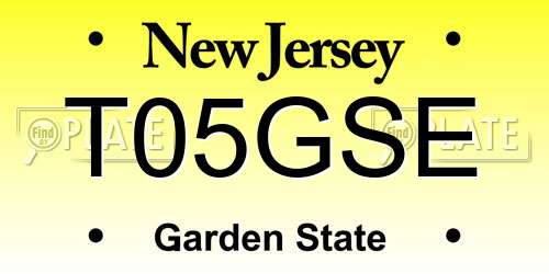 T05GSE New Jersey License Plate
