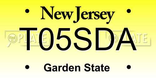 T05SDA New Jersey License Plate