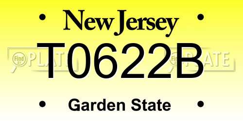 T0622B New Jersey License Plate