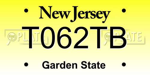 T062TB New Jersey License Plate