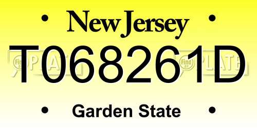 T068261D New Jersey License Plate