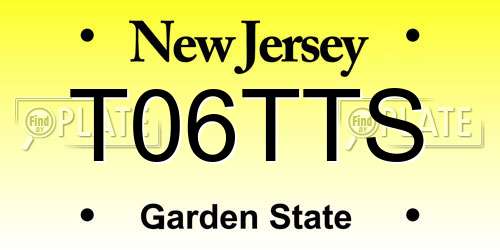 T06TTS New Jersey License Plate