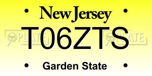 T06ZTS New Jersey License Plate
