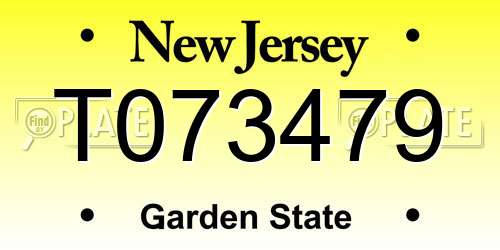 T073479 New Jersey License Plate