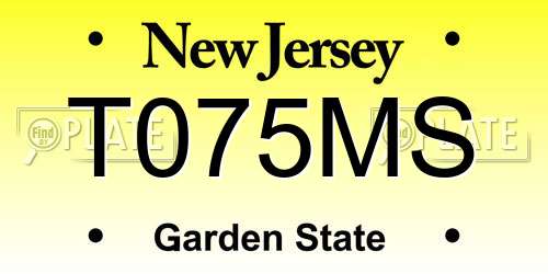 T075MS New Jersey License Plate