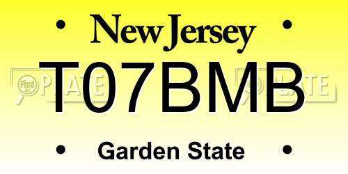 T07BMB New Jersey License Plate
