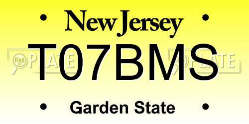 T07BMS New Jersey License Plate
