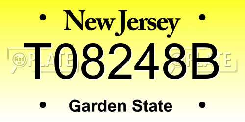 T08248B New Jersey License Plate