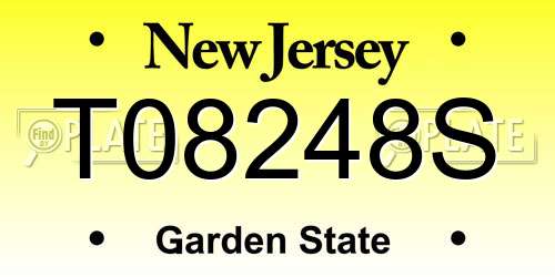T08248S New Jersey License Plate