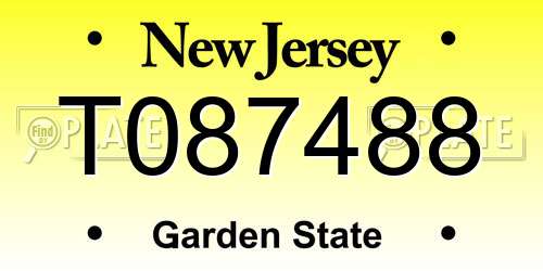 T087488 New Jersey License Plate