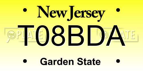 T08BDA New Jersey License Plate