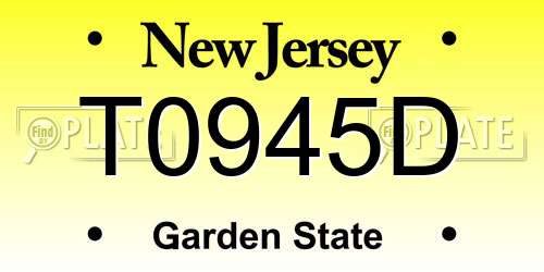 T0945D New Jersey License Plate