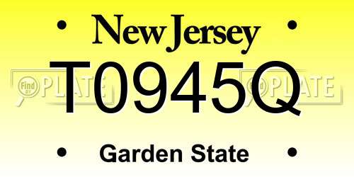 T0945Q New Jersey License Plate