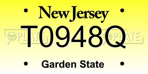 T0948Q New Jersey License Plate