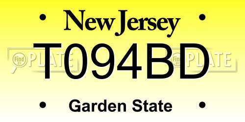 T094BD New Jersey License Plate