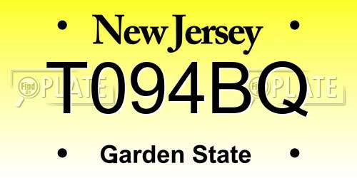 T094BQ New Jersey License Plate