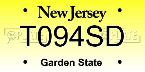 T094SD New Jersey License Plate