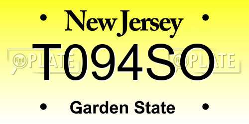 T094SO New Jersey License Plate
