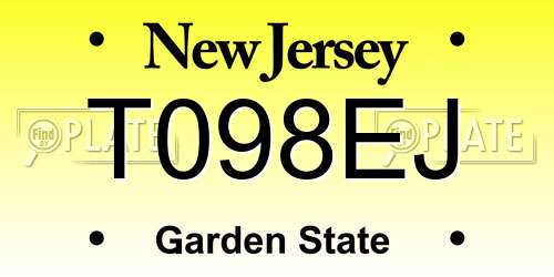 T098EJ New Jersey License Plate