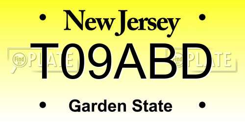 T09ABD New Jersey License Plate