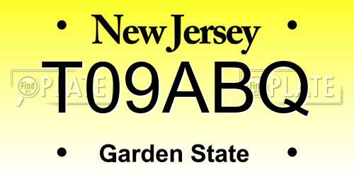 T09ABQ New Jersey License Plate