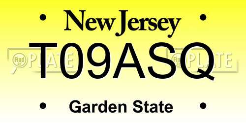 T09ASQ New Jersey License Plate