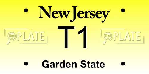 T1 New Jersey License Plate