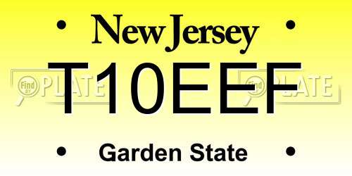 T10EEF New Jersey License Plate