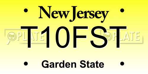 T10FST New Jersey License Plate