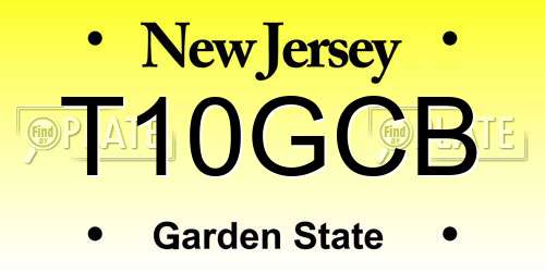 T10GCB New Jersey License Plate