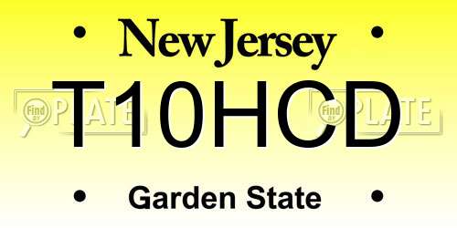 T10HCD New Jersey License Plate