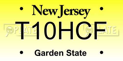 T10HCF New Jersey License Plate
