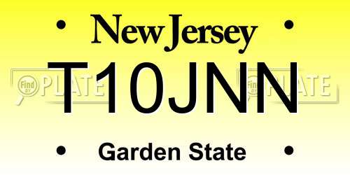 T10JNN New Jersey License Plate