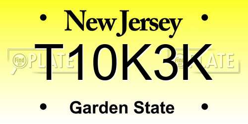 T10K3K New Jersey License Plate