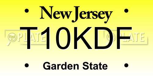 T10KDF New Jersey License Plate