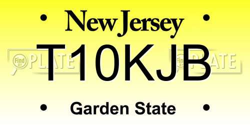 T10KJB New Jersey License Plate